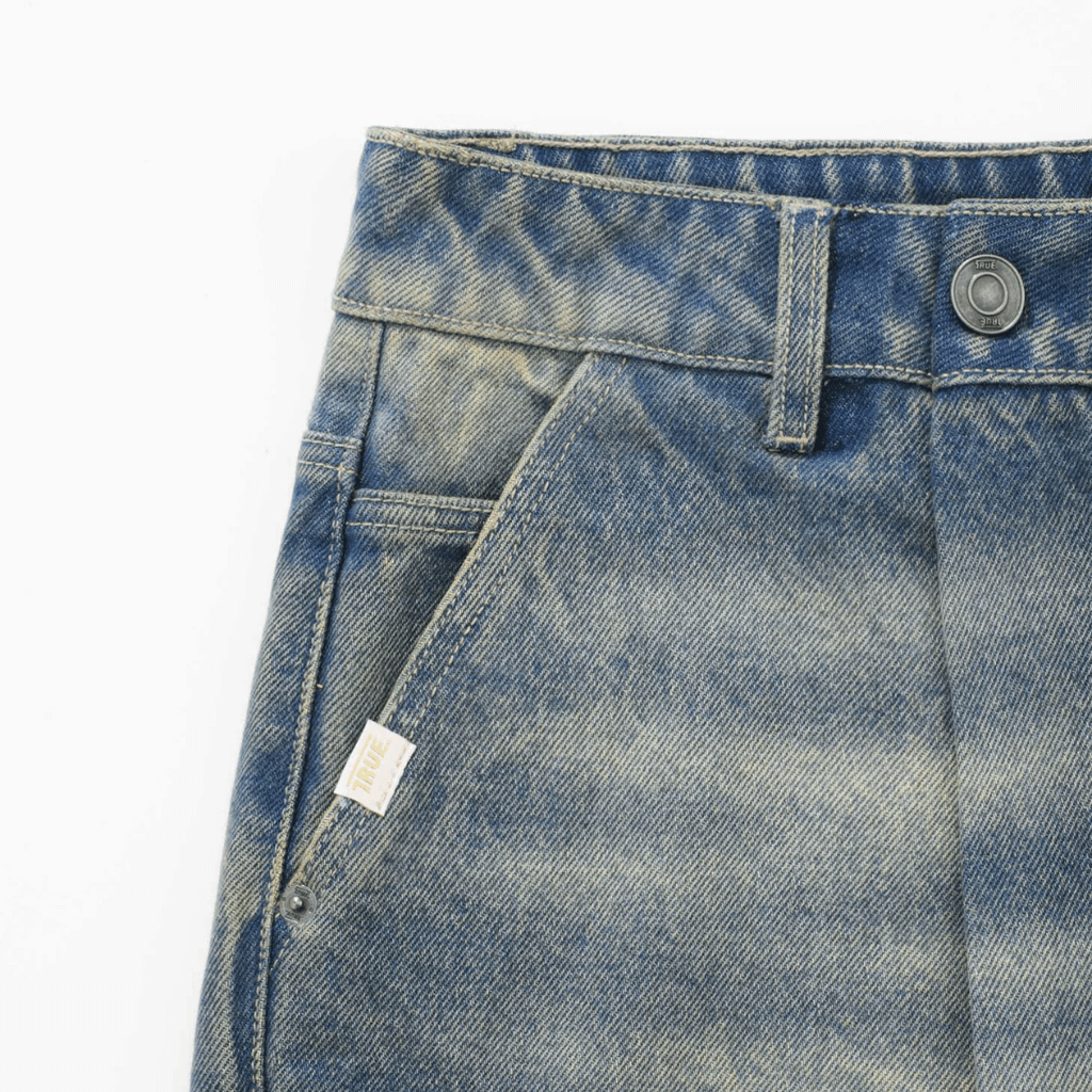 TRUE LOUNGE PRINTED DENIM JEAN PANTALON AZUL