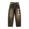 TRUE LOUNGE PRINTED DENIM JEAN PANTALON CAFE