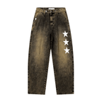 TRUE LOUNGE PRINTED DENIM JEAN PANTALON CAFE