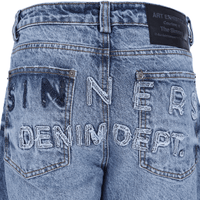 SINNERS EMBROIREDED FLARED JEANS