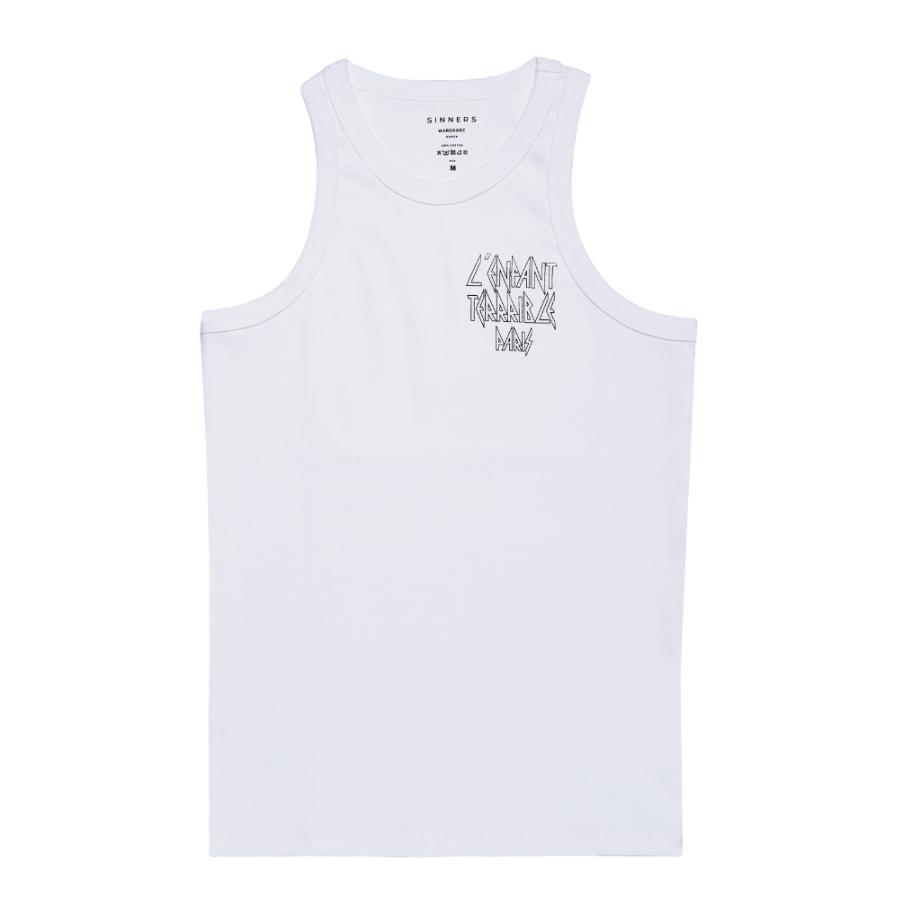 SINNERS ENFANT TERRIBLE TANK TOP HOMBRE BLANCO