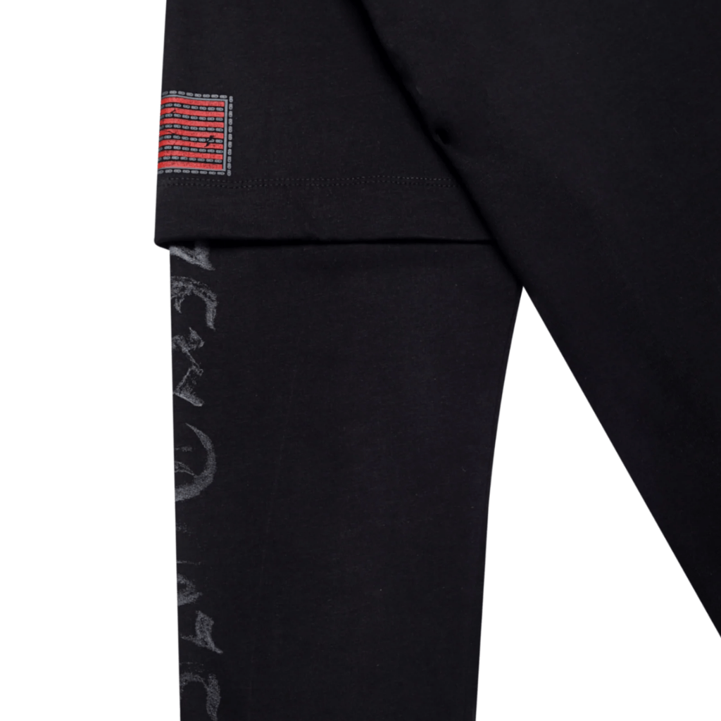 SINNERS CAMISETA DOBLE MANGA NEGRA POLIZIA NEGRA