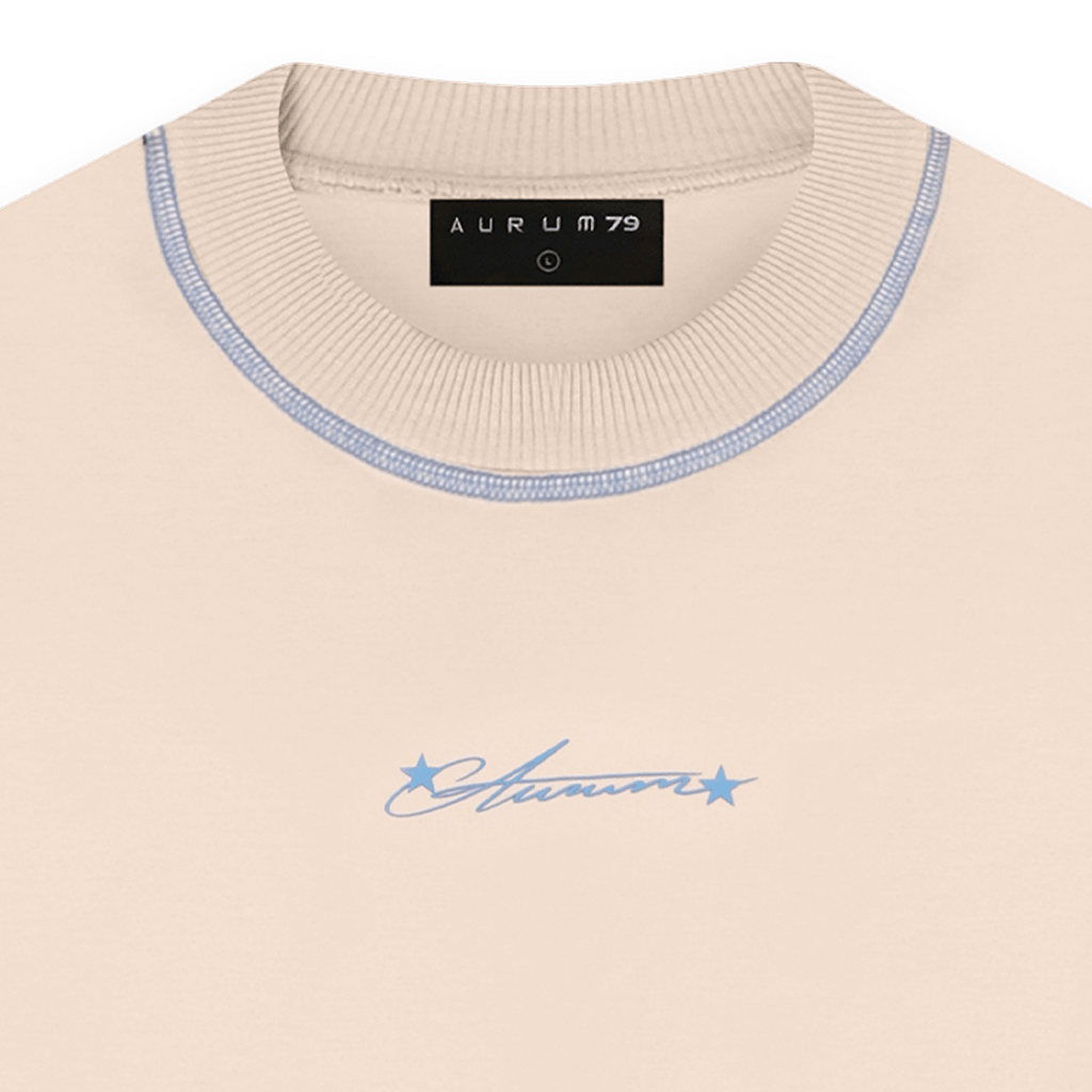 AURUM RACING STARS CAMISETA SIGNATURE BLUE SEAMS BEIGE