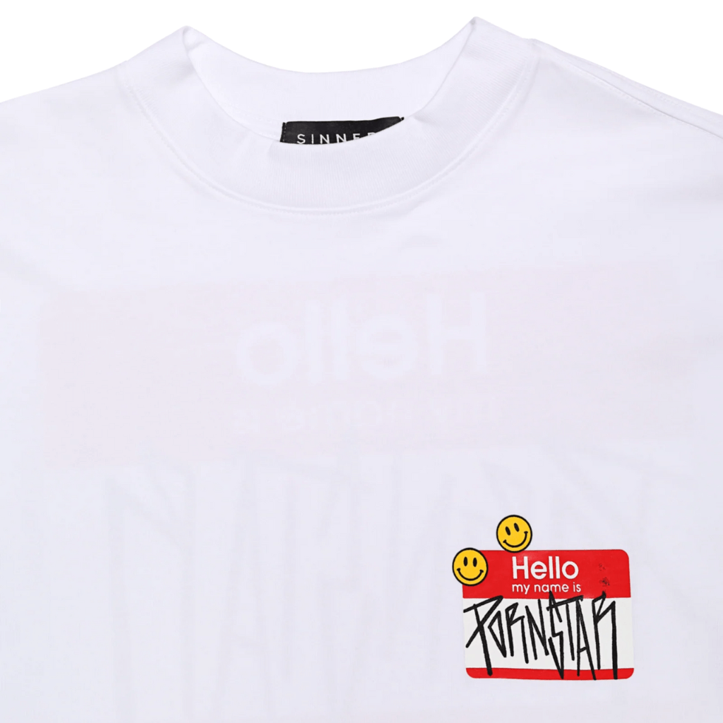 SINNERS P*RNSTAR CAMISETA OVERSIZED BLANCA