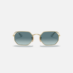 GAFAS RAYBAN OCTAGONAL LENTE AZUL MARCO DORADO