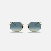 GAFAS RAYBAN OCTAGONAL LENTE AZUL MARCO DORADO