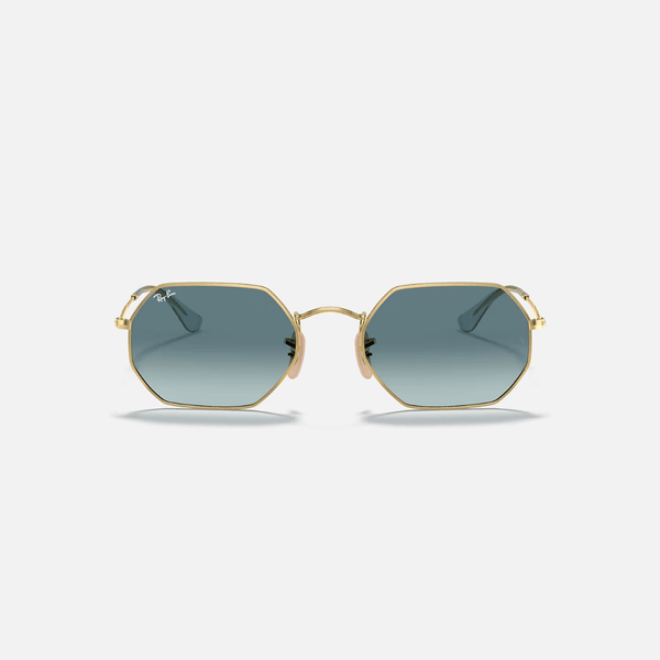 GAFAS RAYBAN OCTAGONAL LENTE AZUL MARCO DORADO