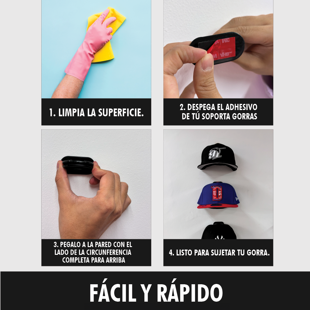 GANCHOS ADHESIVOS PARA GORRAS SIN PERFORACION 5/10/15 UDS