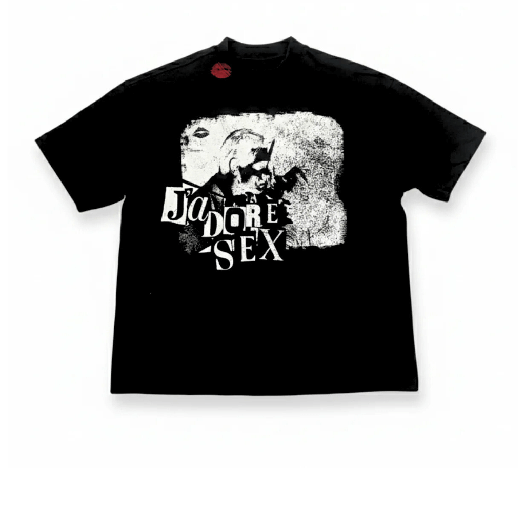 SINNERS J'ADORE SEX VINTAGE CAMISETA OVERSIZE NEGRA