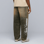 TRUE LOUNGE PRINTED DENIM JEAN PANTALON CAFE