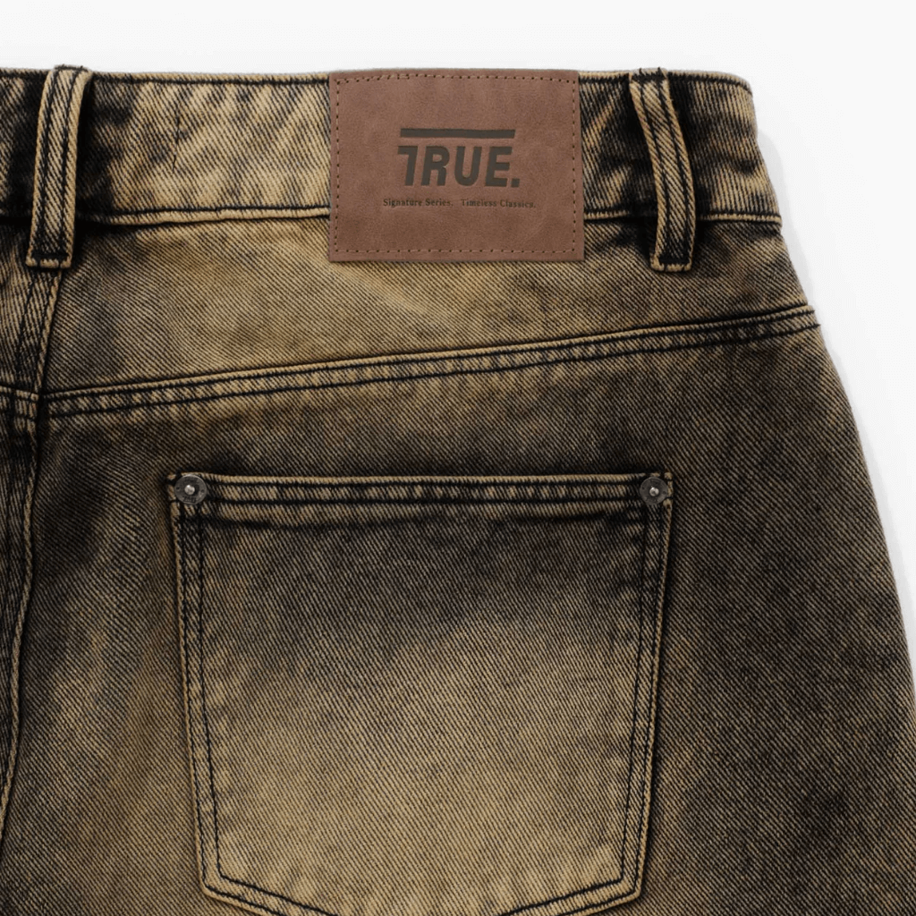 TRUE LOUNGE PRINTED DENIM JEAN PANTALON CAFE