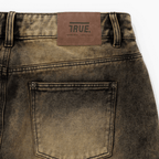 TRUE LOUNGE PRINTED DENIM JEAN PANTALON CAFE