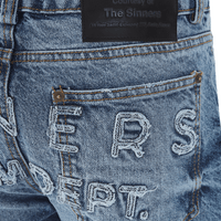 SINNERS EMBROIREDED FLARED JEANS