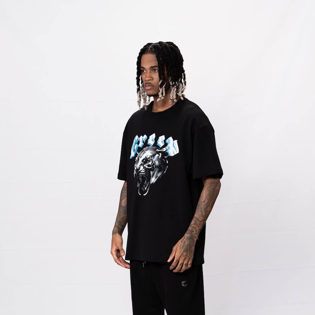 CREEP BRAND CHROME PANTERA CAMISETA NEGRA