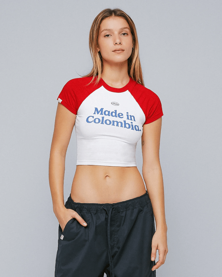 TRUE COLOMBIA BABY TEE ROJO