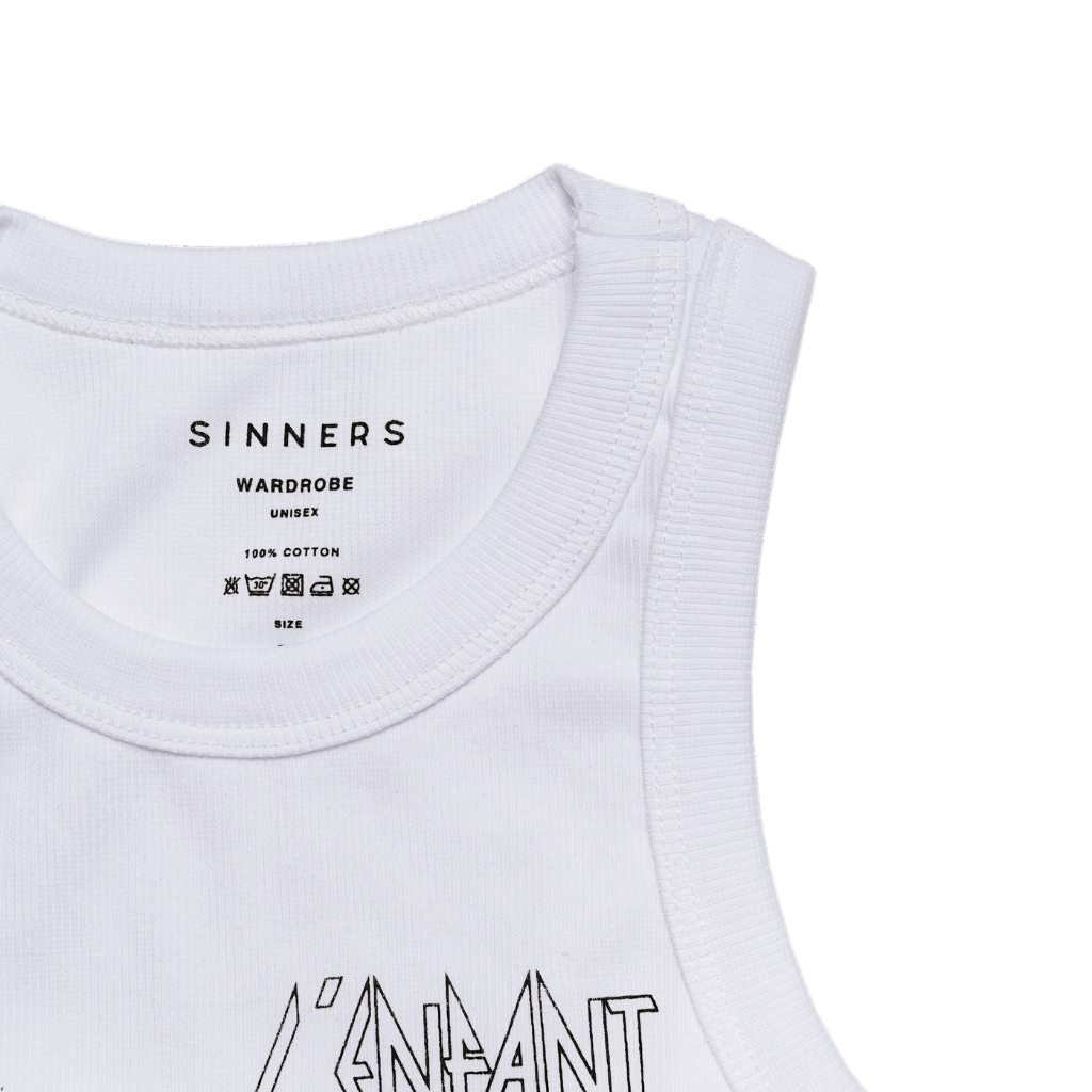 SINNERS ENFANT TERRIBLE TANK TOP HOMBRE BLANCO