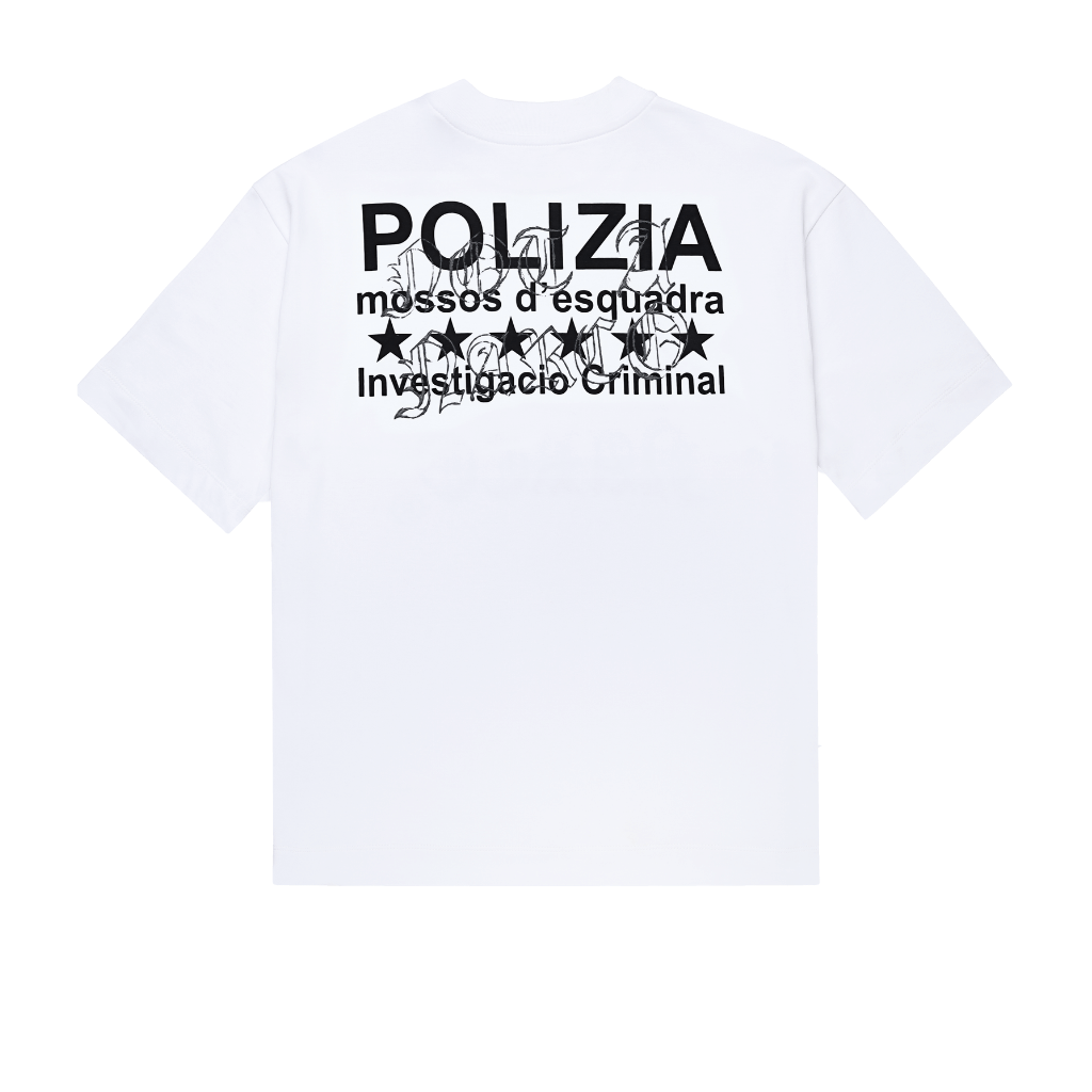 SINNERS POLIZIA CAMISETA OVERSIZED BLANCA