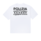 SINNERS POLIZIA CAMISETA OVERSIZED BLANCA