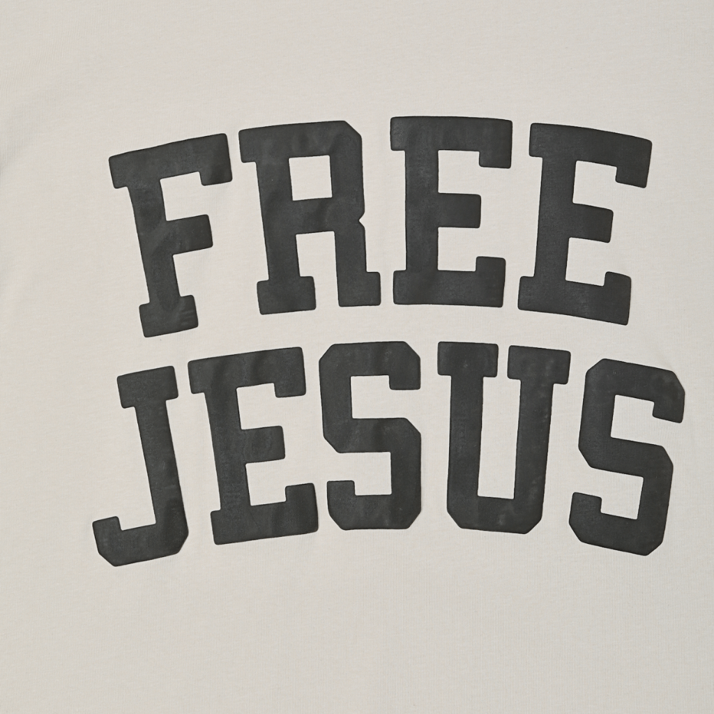 SINNERS FREE JESUS CAMISETA OVERSIZE BEIGE
