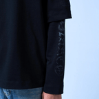 SINNERS CAMISETA DOBLE MANGA NEGRA POLIZIA NEGRA