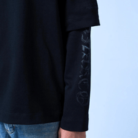 SINNERS CAMISETA DOBLE MANGA NEGRA POLIZIA NEGRA