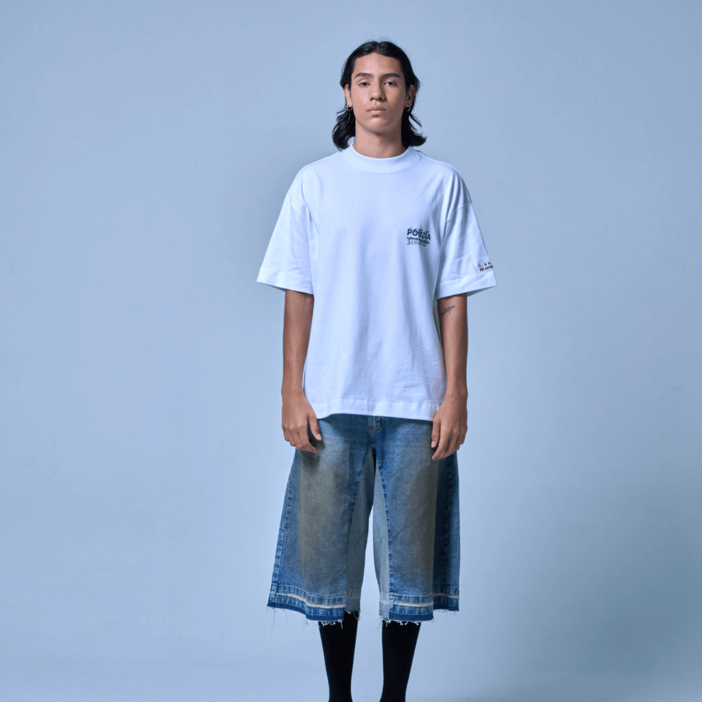 SINNERS POLIZIA CAMISETA OVERSIZED BLANCA