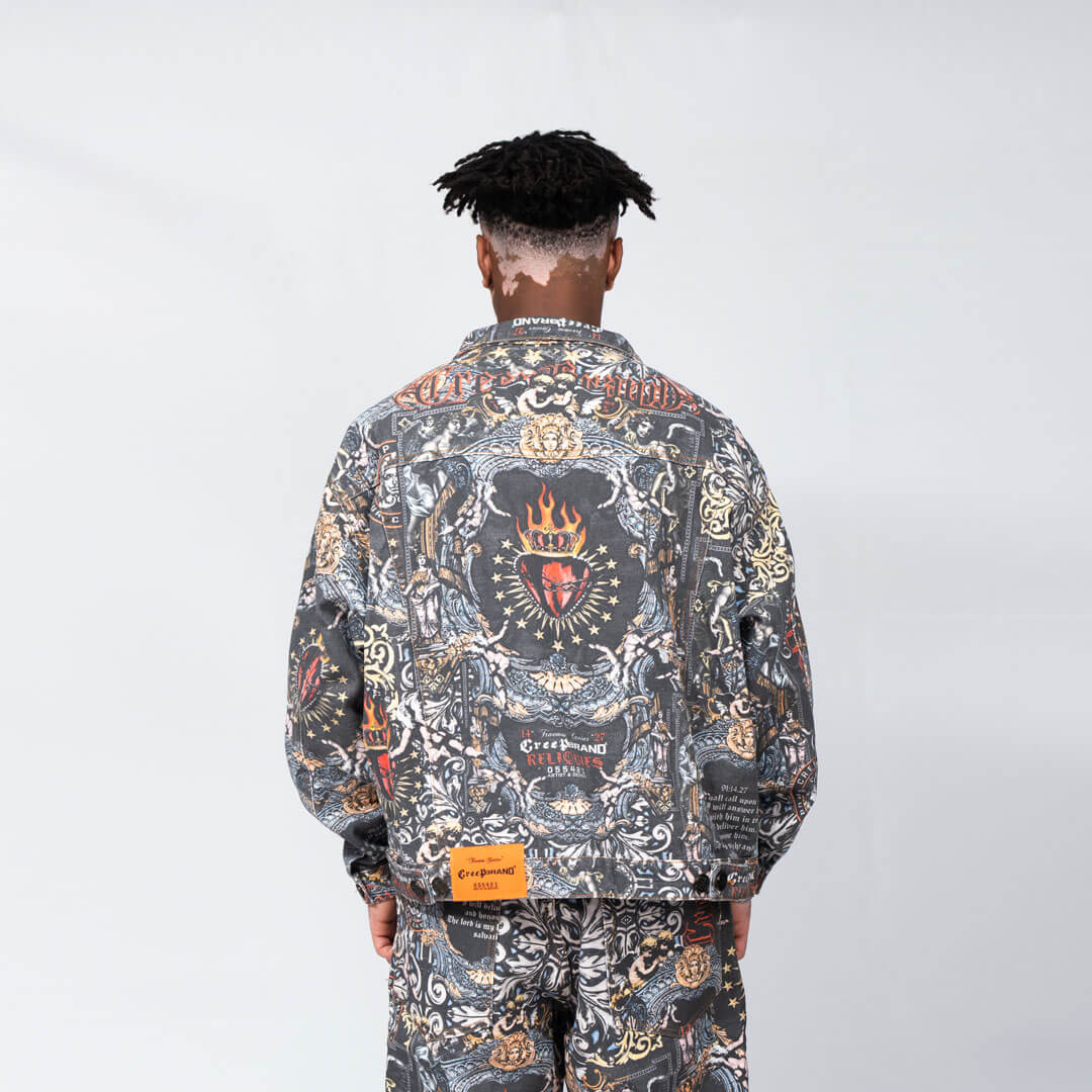 CREEP BRAND RELIQUIES CHAQUETA DENIM ESTAMPADA