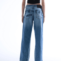SINNERS EMBROIREDED FLARED JEANS