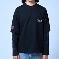 SINNERS CAMISETA DOBLE MANGA NEGRA POLIZIA NEGRA