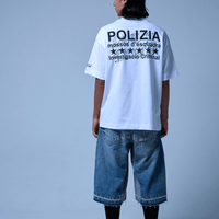 SINNERS POLIZIA CAMISETA OVERSIZED BLANCA