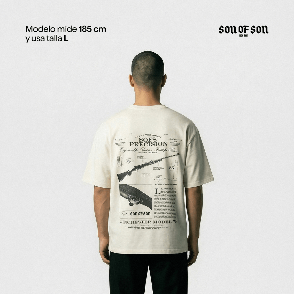 SON OF SON DALLAS TEXAS WINCHESTER CAMISETA OVERSIZED BEIGE