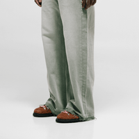 MONOIC TUTTO BENE I FLARED JEANS VERDE OLIVA DESGASTADO