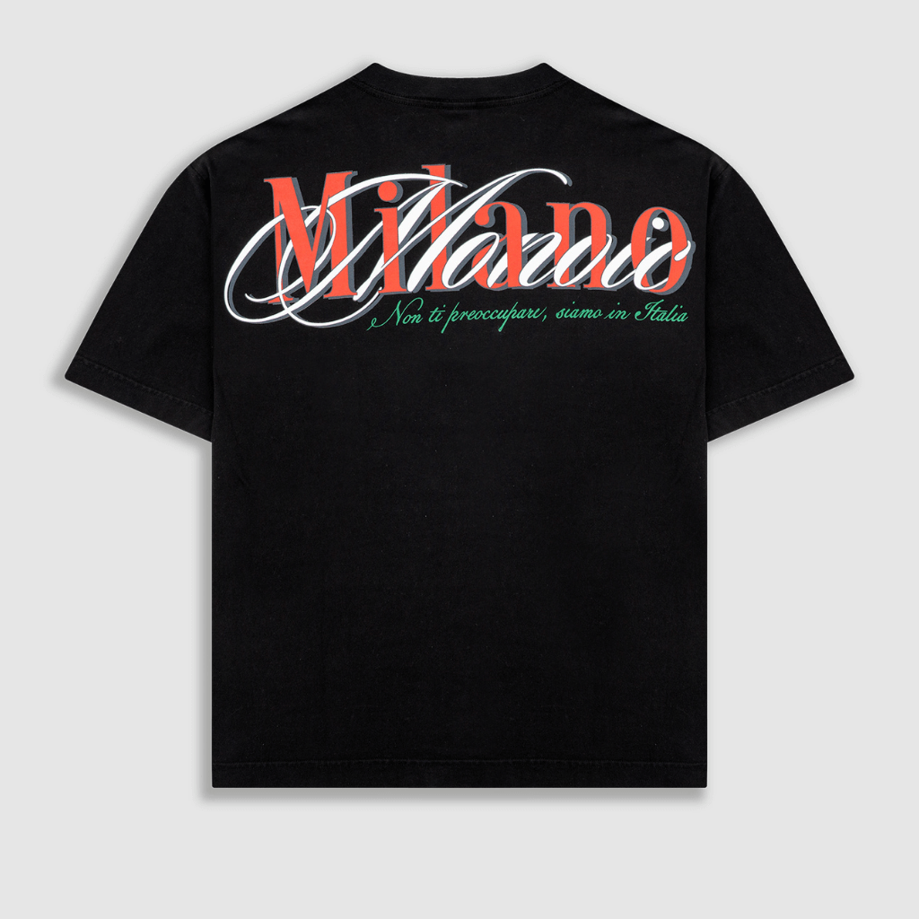 MONOIC TUTTO BENE 2 CAMISETA BOXY FIT MILANO NEGRO OSCURO