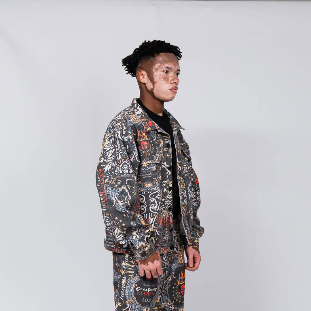 CREEP BRAND RELIQUIES CHAQUETA DENIM ESTAMPADA