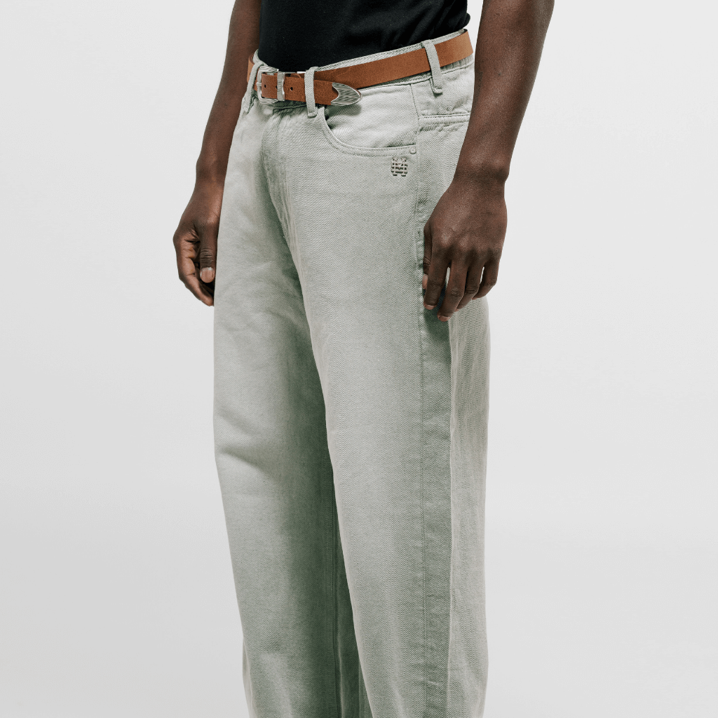 MONOIC TUTTO BENE I FLARED JEANS VERDE OLIVA DESGASTADO