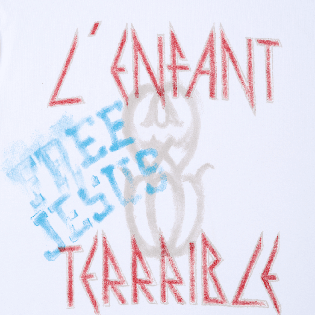 SINNERS FREE JESUS L'ENFANT MONOGRAM CAMISETA OVERSIZE BLANCA