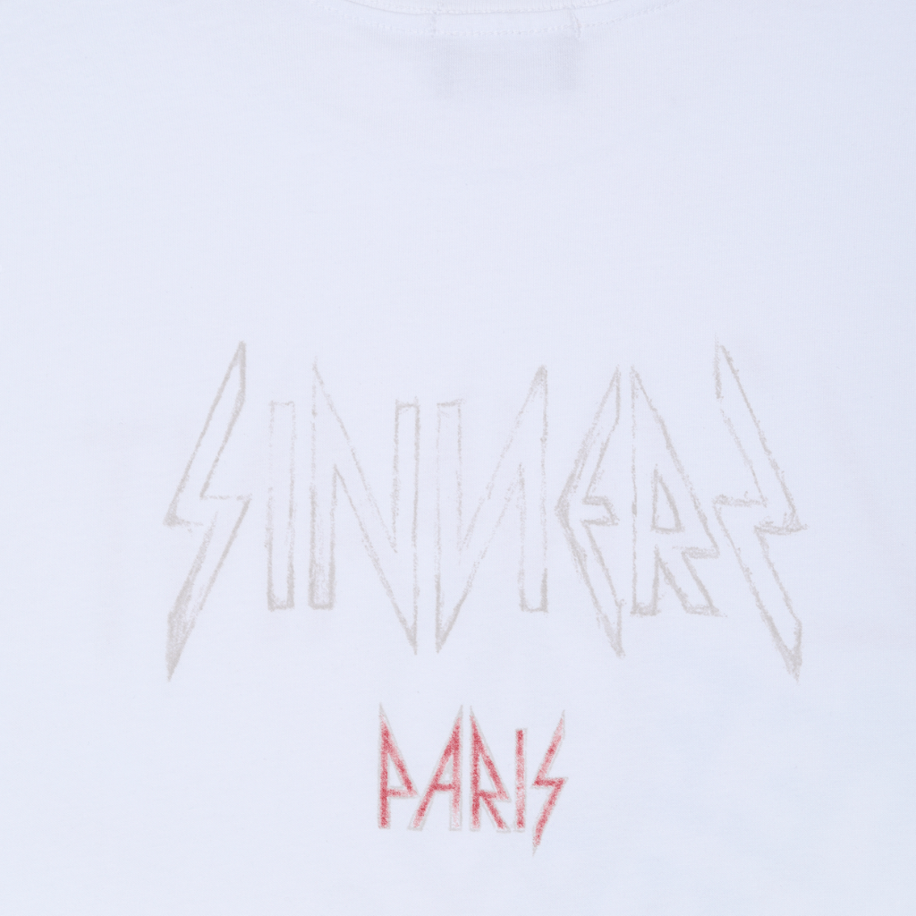 SINNERS FREE JESUS L'ENFANT MONOGRAM CAMISETA OVERSIZE BLANCA