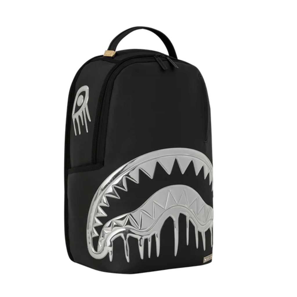 MORRAL SPRAYGROUND METALLIC DRIP SHARK DLXSV NEGRO