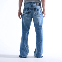SINNERS EMBROIREDED FLARED JEANS