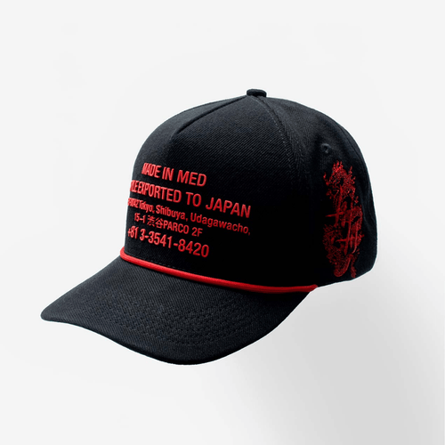 CULTURE WISE KONBINI GORRA AJUSTABLE NEGRA ROJO JAPAN