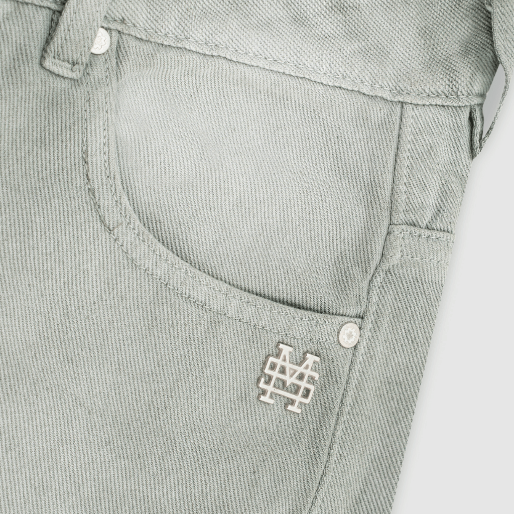 MONOIC TUTTO BENE I FLARED JEANS VERDE OLIVA DESGASTADO