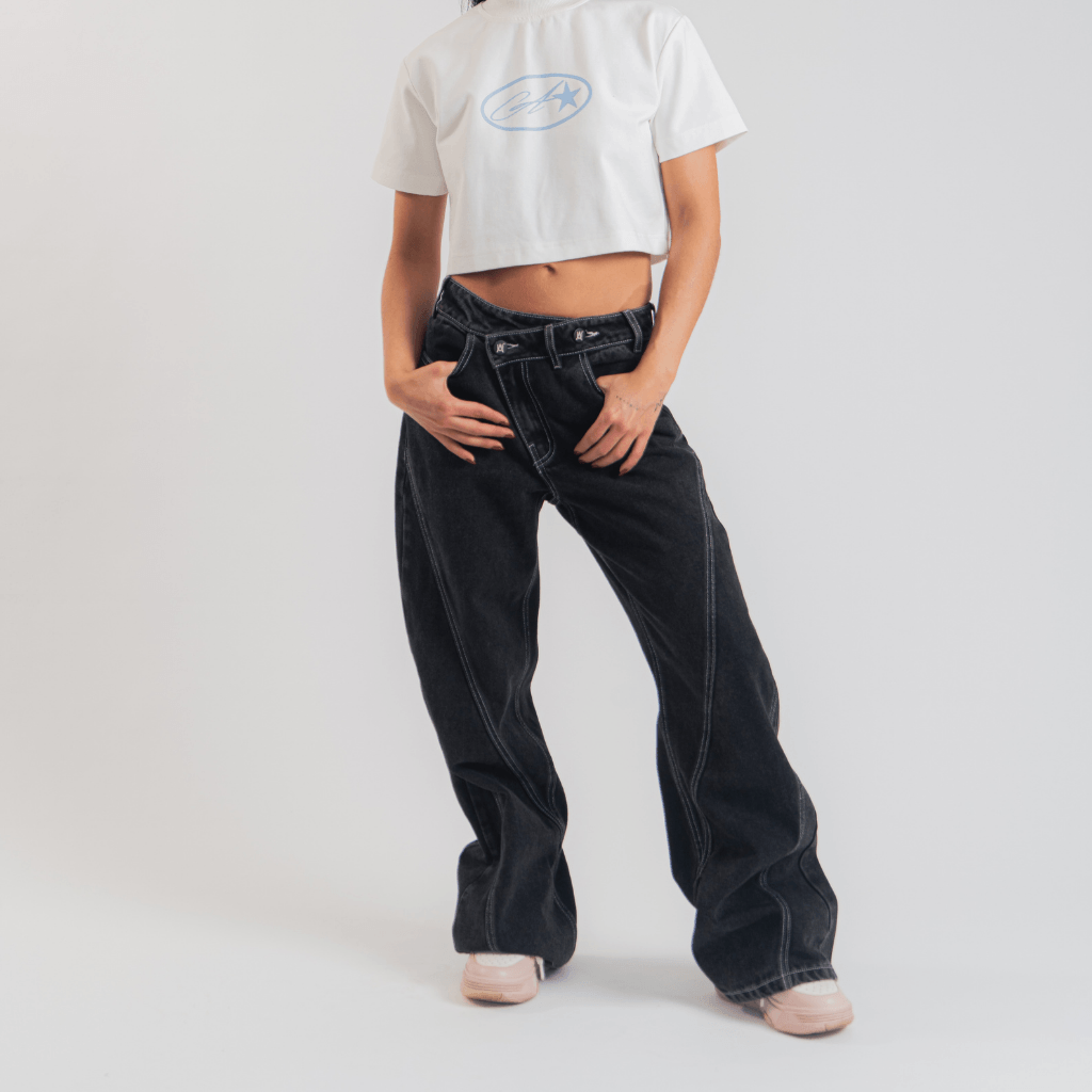 AURUM STARS II W STAR JEAN JEANS LOOSE FIT NEGROS