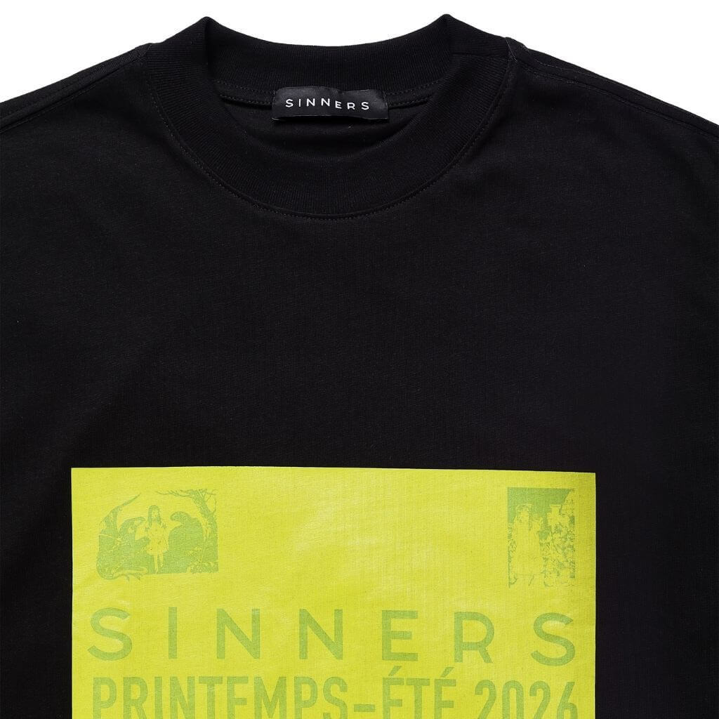 SINNERS SUGAR ABUSE PRE-CAUCION CAMISETA OVERSIZED NEGRA