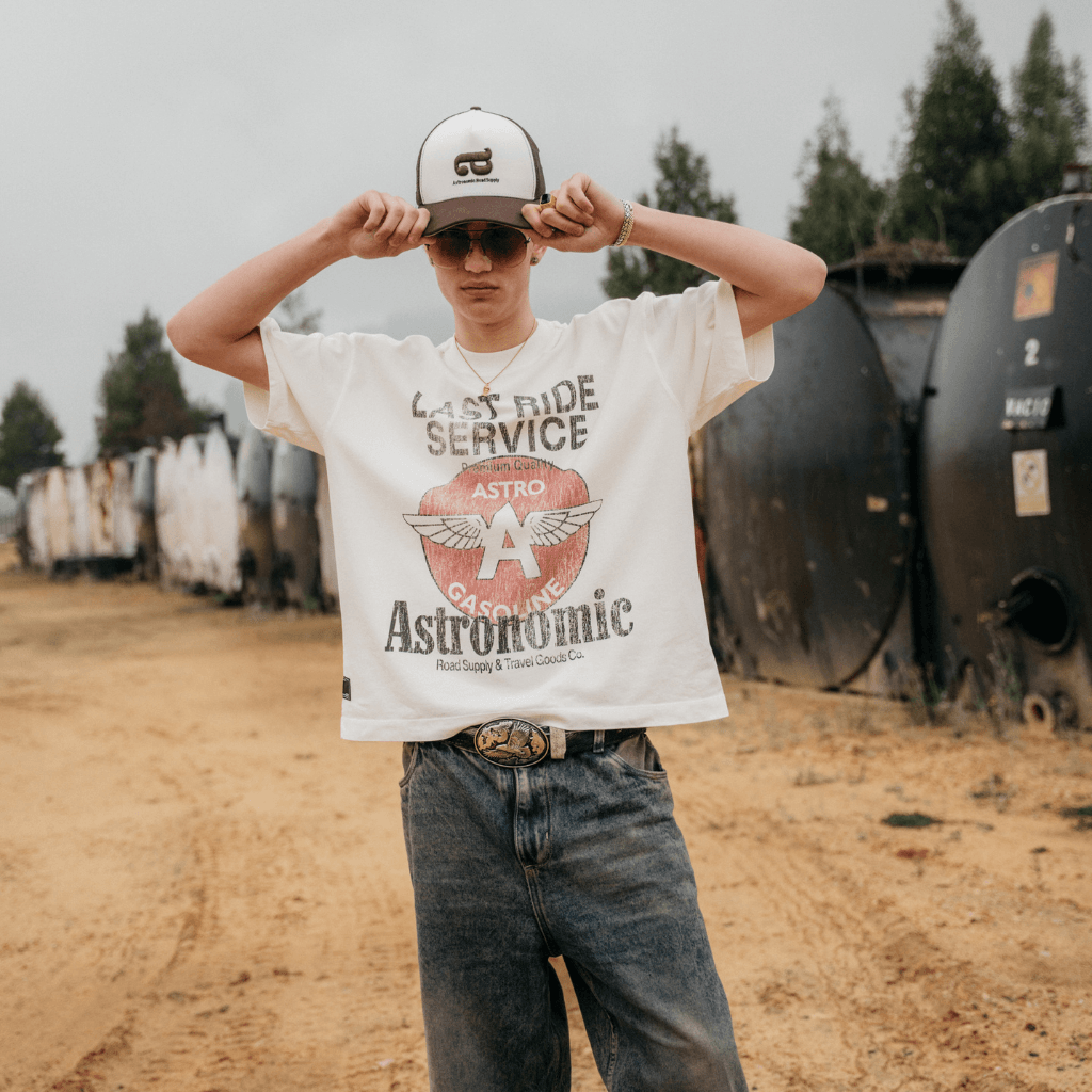 ASTRONOMIC CAN I GET A RIDE? GASOLINE CAMISETA OVERSIZED BLANCA