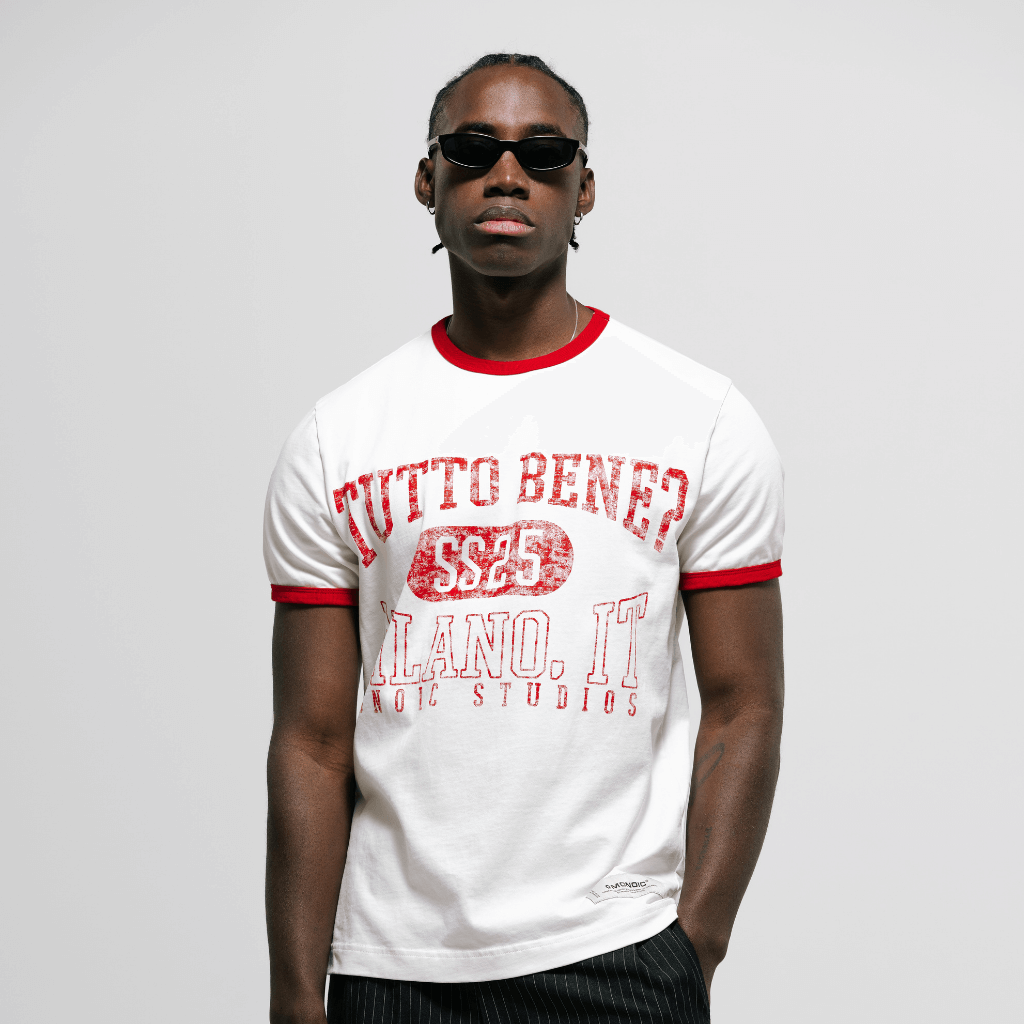 MONOIC TUTTO BENE I CAMISETA TUTTO BENNE RINGER FIT BLANCO HUESO