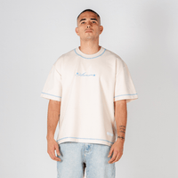 AURUM RACING STARS CAMISETA SIGNATURE BLUE SEAMS BEIGE