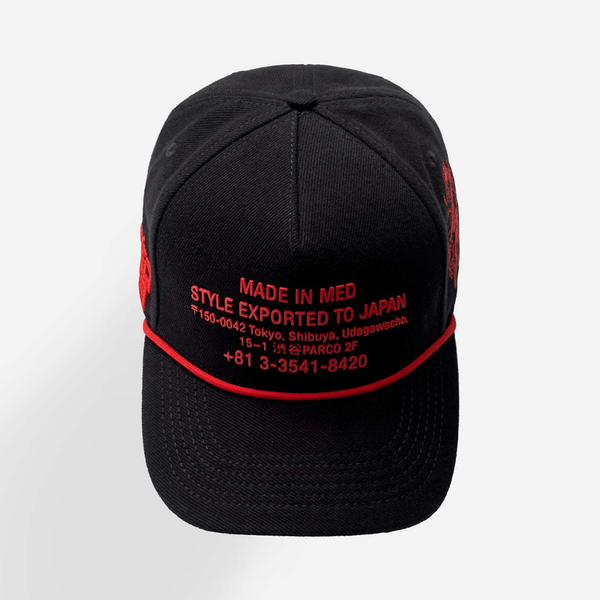 CULTURE WISE KONBINI GORRA AJUSTABLE NEGRA ROJO JAPAN