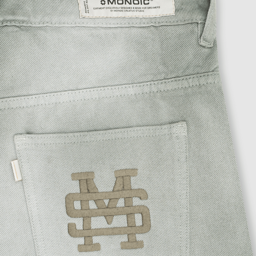 MONOIC TUTTO BENE I FLARED JEANS VERDE OLIVA DESGASTADO