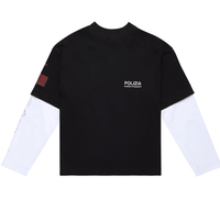 SINNERS CAMISETA DOBLE MANGA BLANCA POLIZIA NEGRA