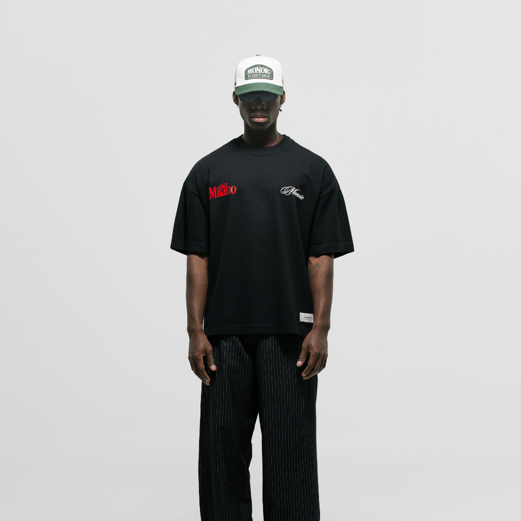 MONOIC TUTTO BENE 2 CAMISETA BOXY FIT MILANO NEGRO OSCURO